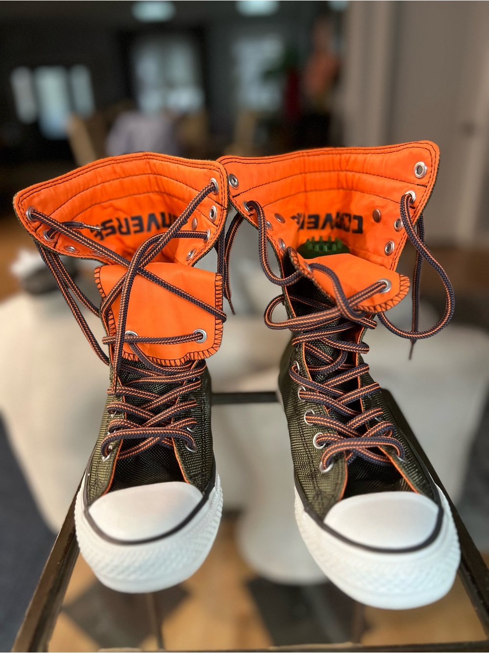 Converse Women’s High-Top Sneaker - Orange & Olive
